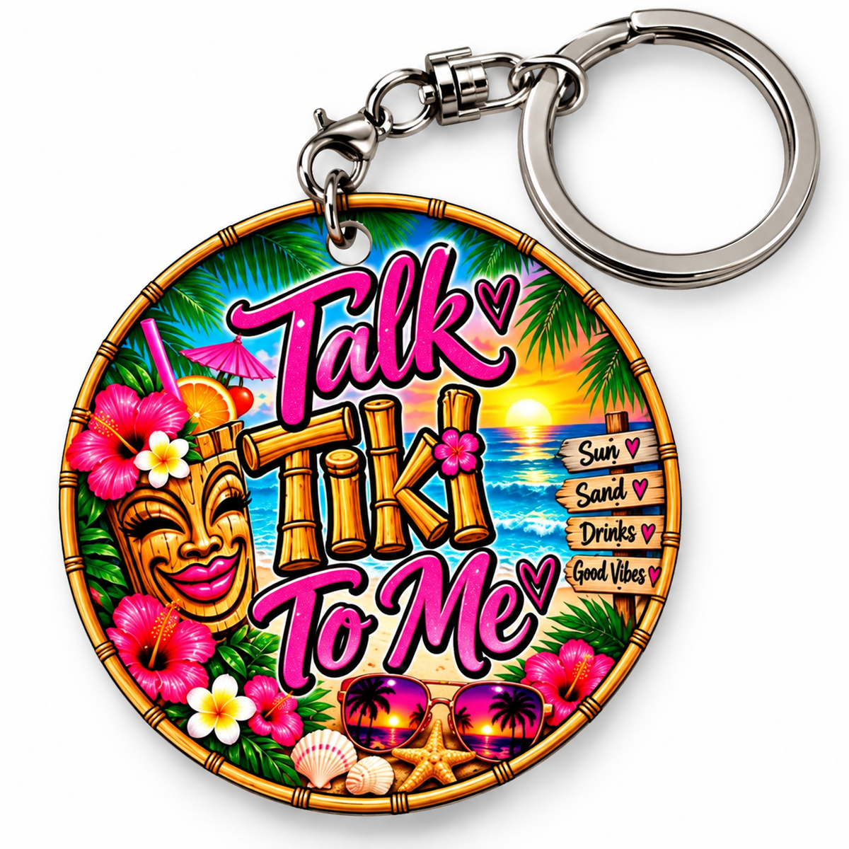 🌺 Talk Tiki To Me Keychain