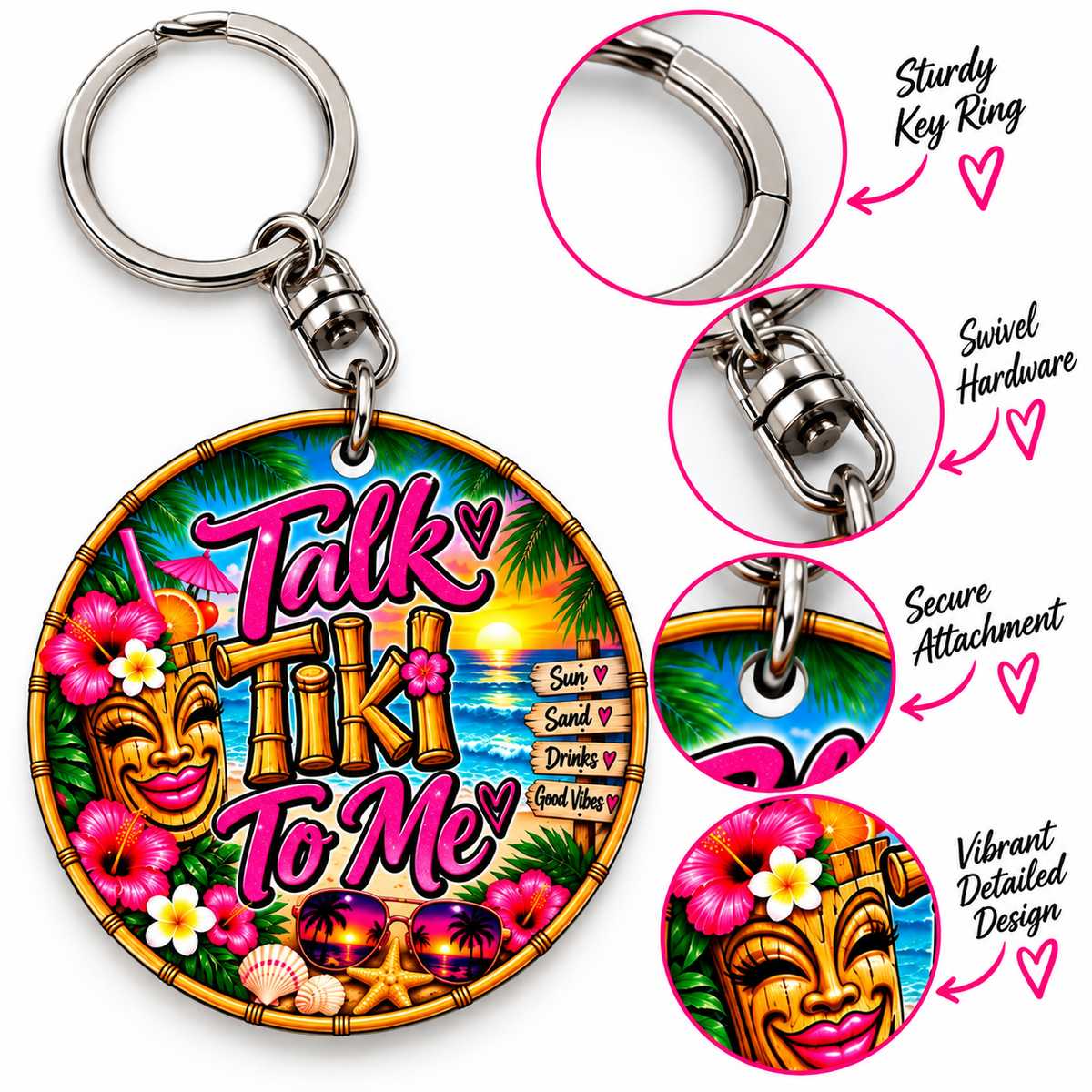 🌺 Talk Tiki To Me Keychain
