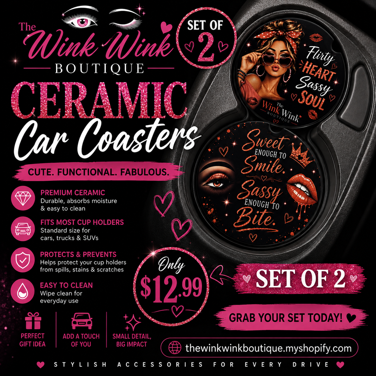 Ceramic Car Coasters