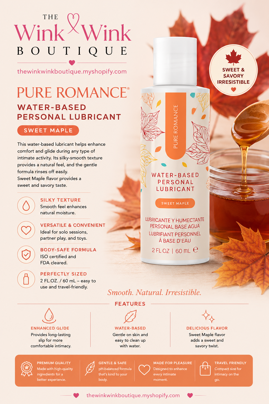 Water-Based Personal Lubricant - Sweet Maple