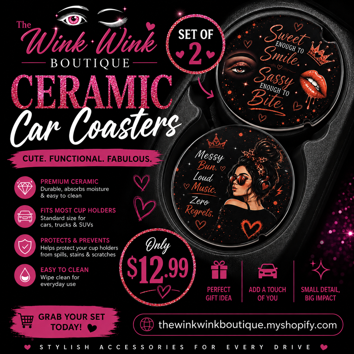 Ceramic Car Coasters
