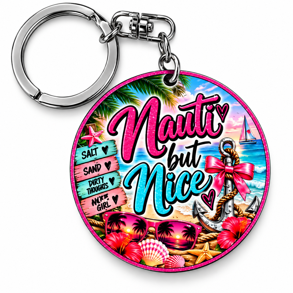 🌊 Nauti but Nice Beach Keychain 💕⚓