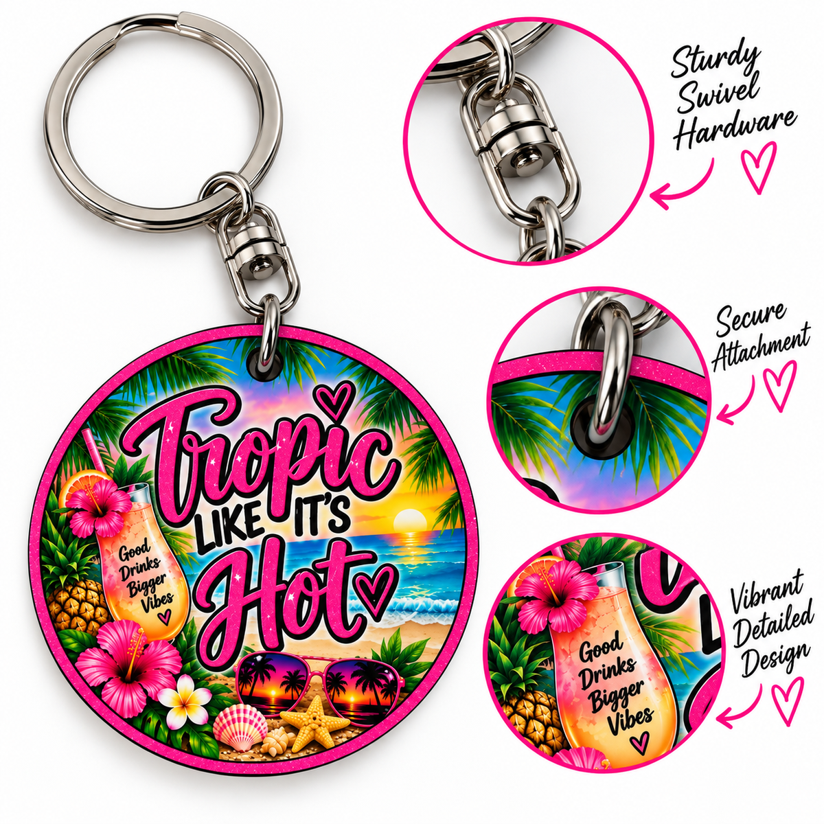 🌴 Tropic Like It’s Hot Keychain