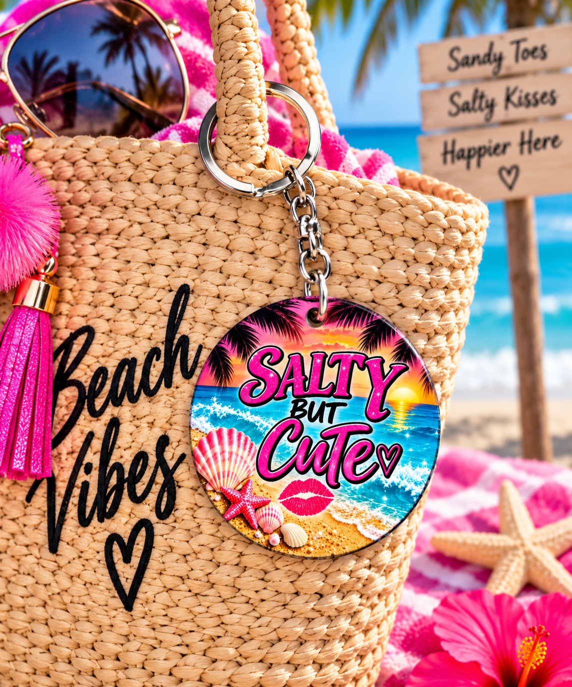 🌴 Salty But Cute Keychain