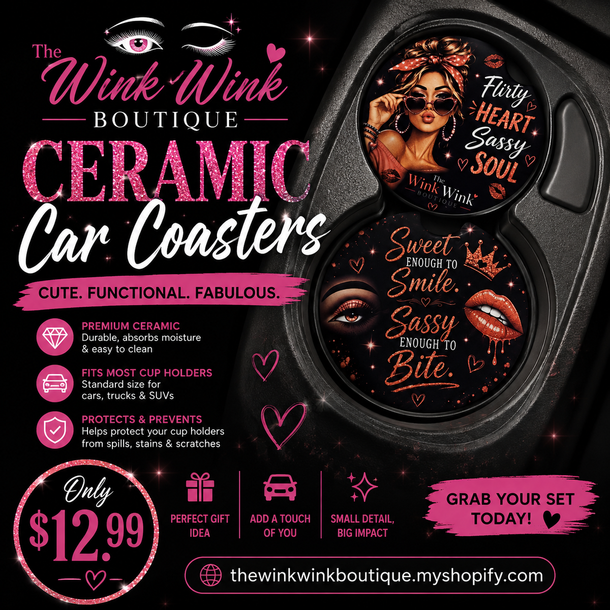 Ceramic Car Coasters