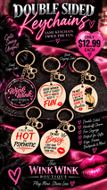 Double-Sided Sassy Keychain with Handcuff Charm