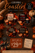 Fall coasters Set of 4